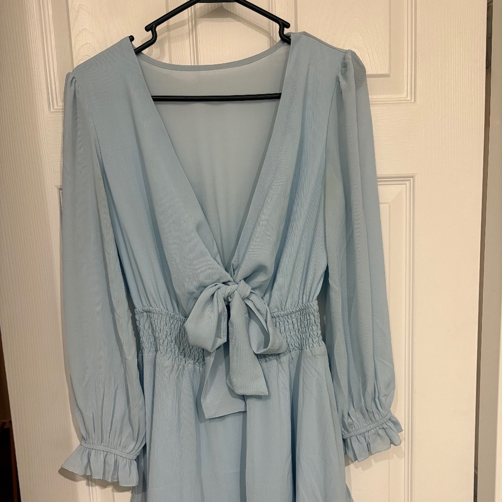 Light blue long sleeve dress